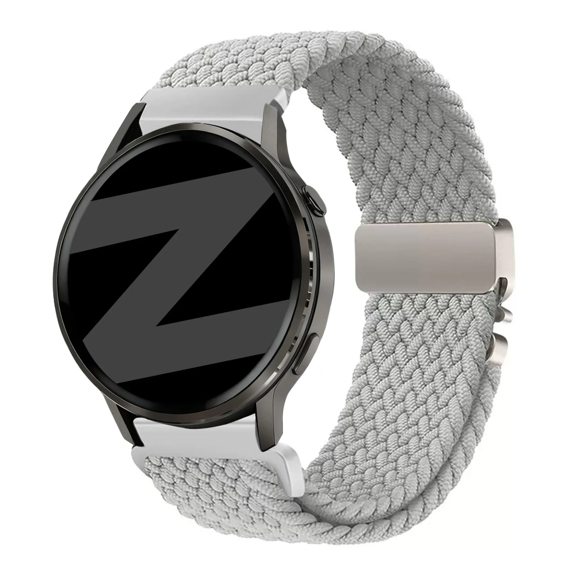 Bandz Garmin Forerunner 570 - 47mm gevlochten band 'Parachute' (lichtgrijs)