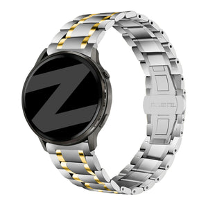 Bandz Garmin Venu stalen schakel band 'Deluxe' (zilver/goud)