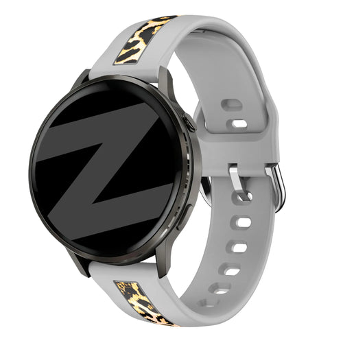 Bandz Amazfit GTS 3 dual leopard bandje (lichtgrijs)