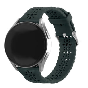 Patterned Silicone Strap, on a watch, 3/4 front view