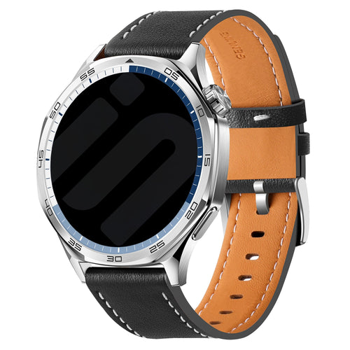 Huawei Watch GT 7 Pro one push' leren bandje (zwart)