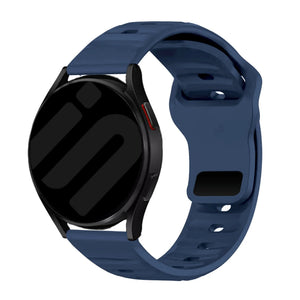 Outdoor Silicone Strap, blue, on a watch, 3/4 front view