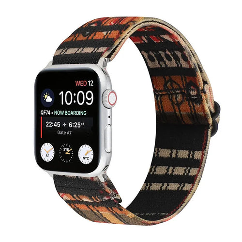 Nylon Elastic Strap, black, on a watch, 3/4 front view
