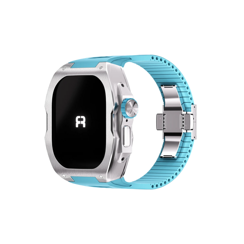 Reqior Apple Watch Ultra Case with Rubber Strap (Blue)