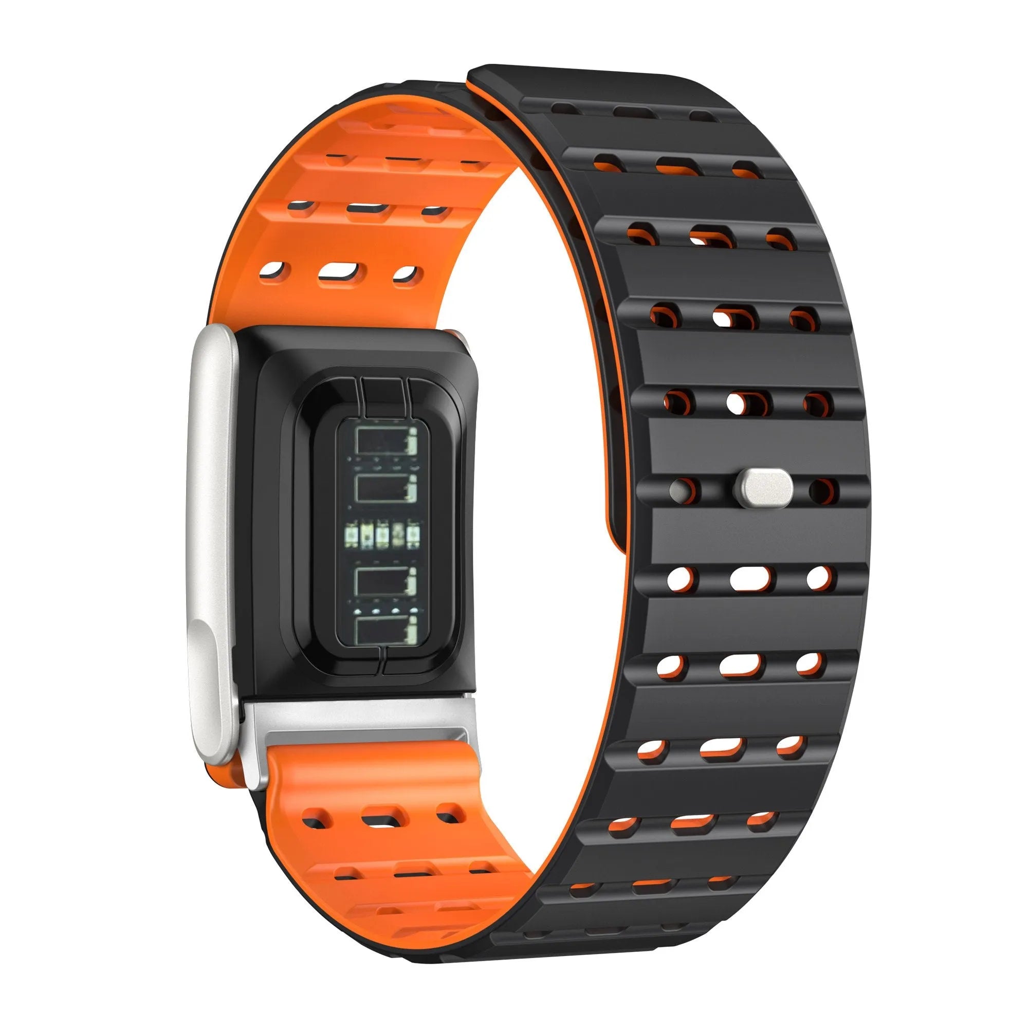 Magnetisch siliconen bandje geschikt voor Whoop MG (zwart/oranje)