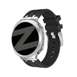 Bandz Samsung Galaxy Watch 8 - 44mm Silicone Strap 'Luxe Liquid' (Black)