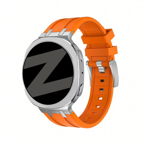Bandz Samsung Galaxy Watch 8 - 44mm Silicone Strap 'Luxe Liquid' (Orange)