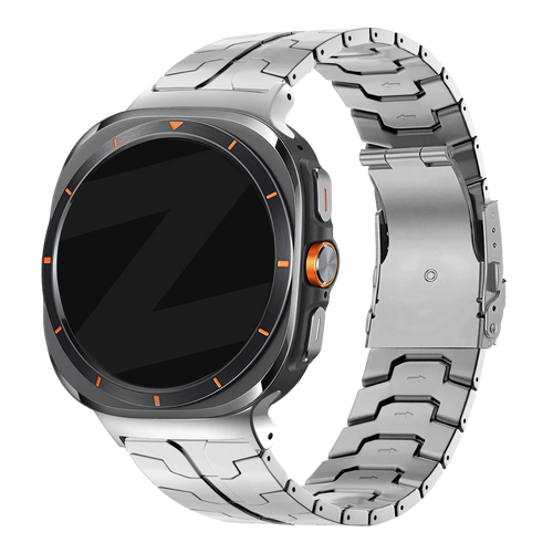 Bandz Samsung Galaxy Watch Ultra 2 titanium band 'Iron' (zilver)