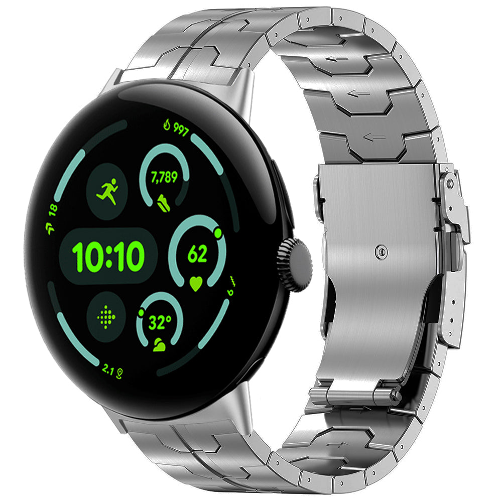 Google Pixel Watch 4 - 45mm 'Iron' titanium band (zilver)