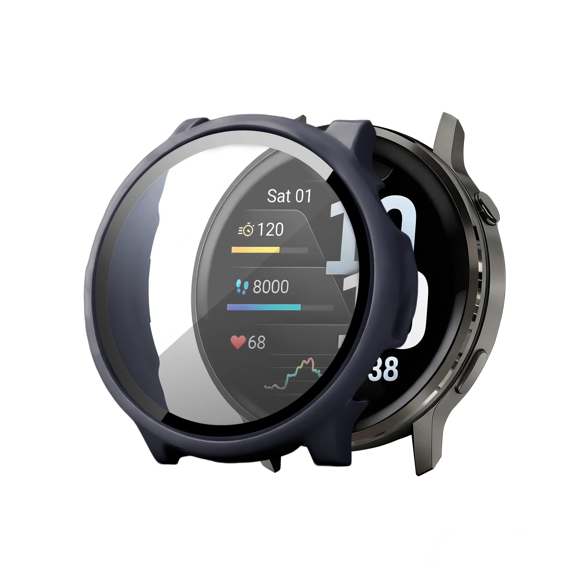 Bandz Garmin Venu 4 - 45mm PC hoesje met glas (blauw)