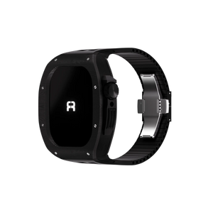 Reqior Apple Watch 45mm polymer case met rubberen band (carbon zwart)