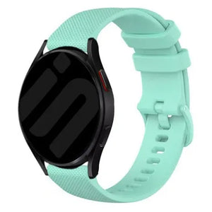 Premium Silicone Strap, aqua, on a watch, 3/4 front view