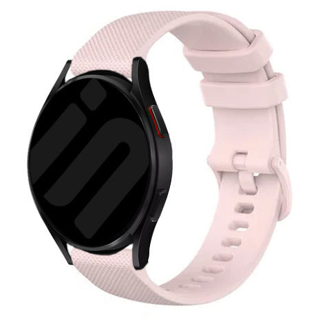 Premium Silicone Strap, pink, on a watch, 3/4 front view