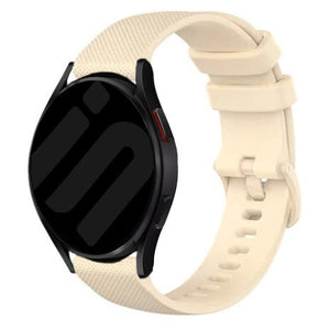 Premium Silicone Strap, beige, on a watch, 3/4 front view