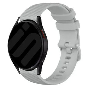 Premium Silicone Strap, grey, on a watch, 3/4 front view