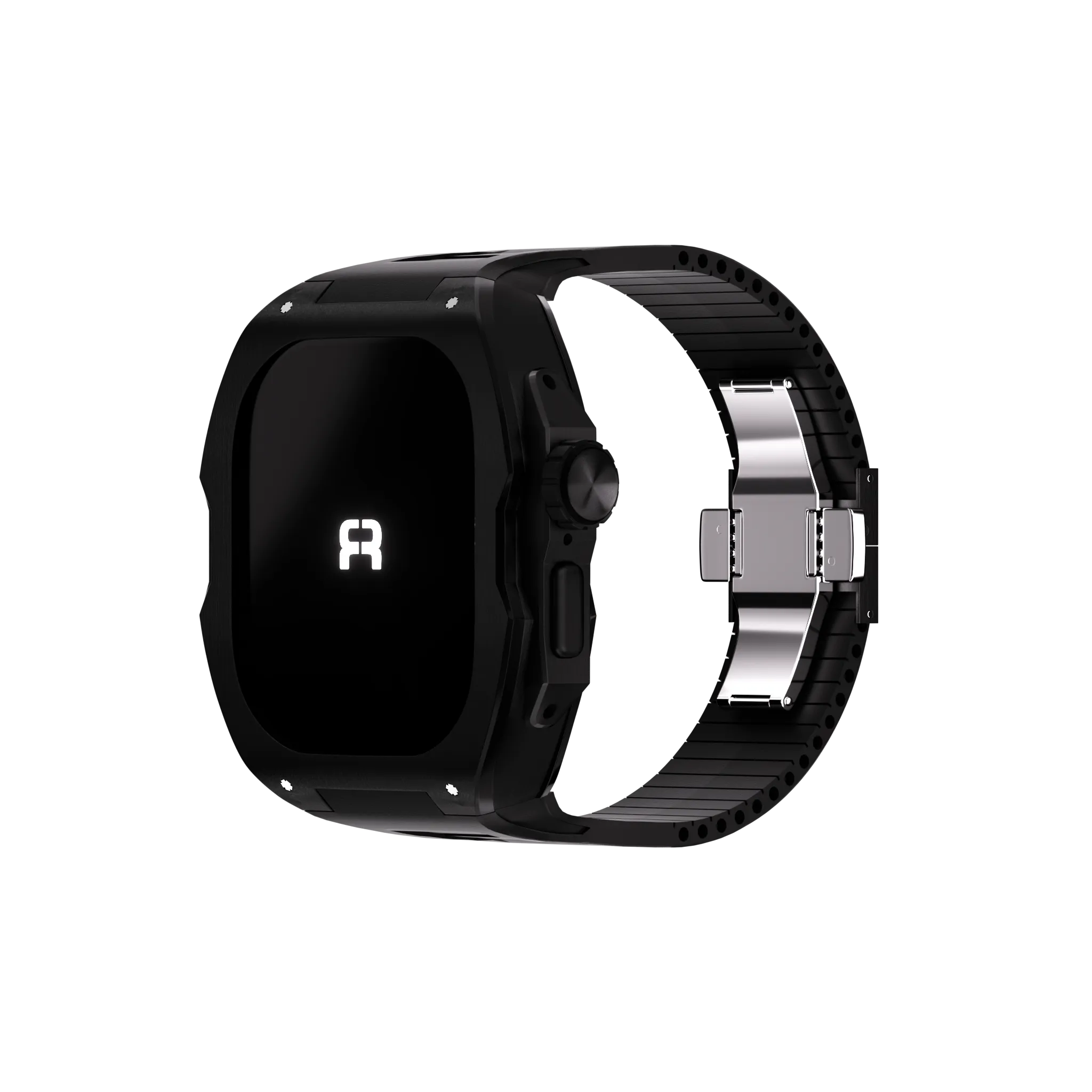 Reqior Apple Watch Ultra Case with Rubber Strap (Black)
