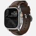 Nomad Traditional Apple Watch leren bandje (bruin/zilver)