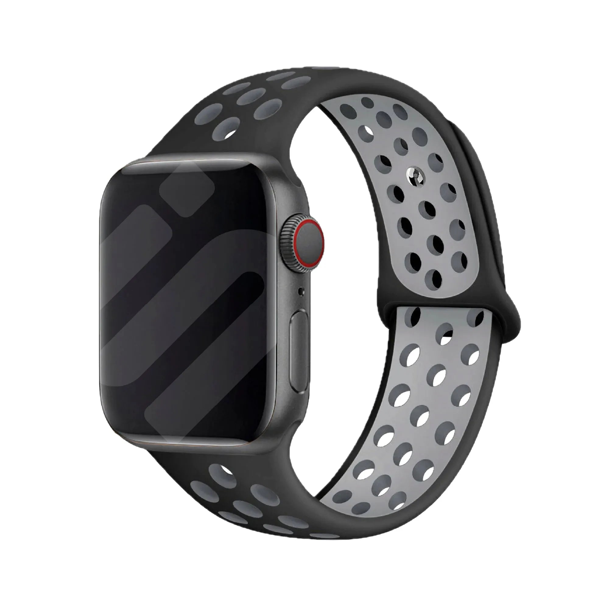 Apple Watch sport band (zwart/grijs) 
