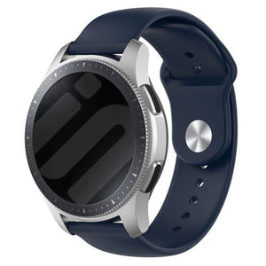 Silicone Sport Strap, dark blue, on a watch, 3/4 front view