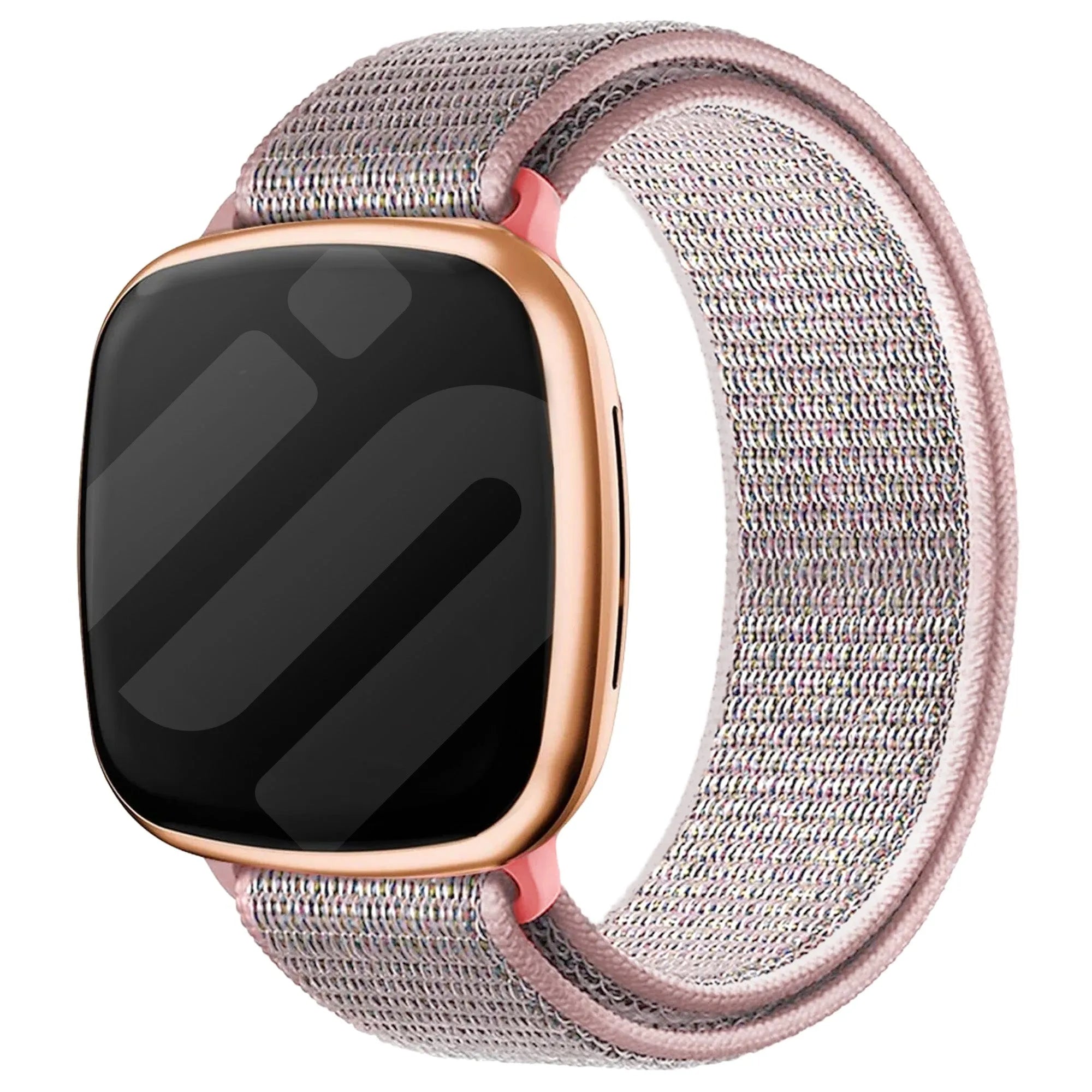 Fitbit Versa 3 nylon bandje (pink sand)