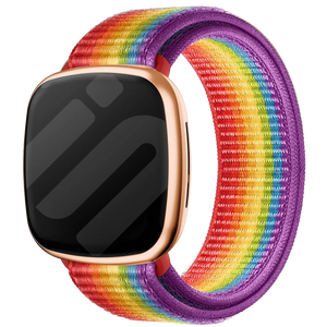Fitbit Versa 3 nylon bandje (regenboog)