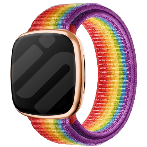 Fitbit Versa 3 nylon bandje (regenboog)