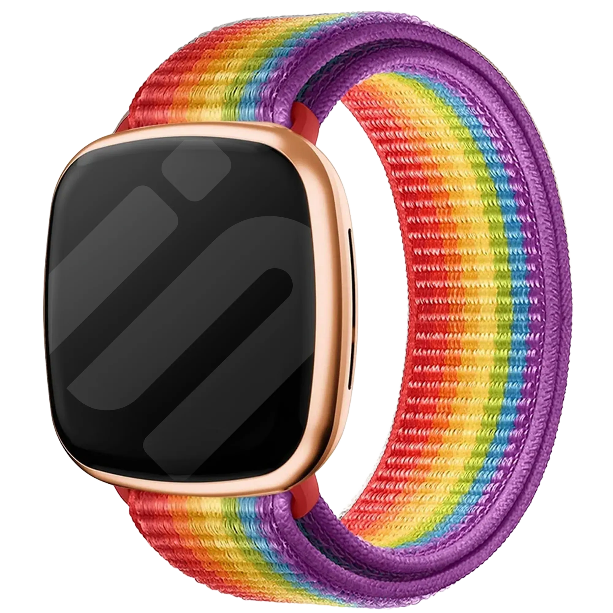 Fitbit Versa 3 nylon bandje (regenboog)