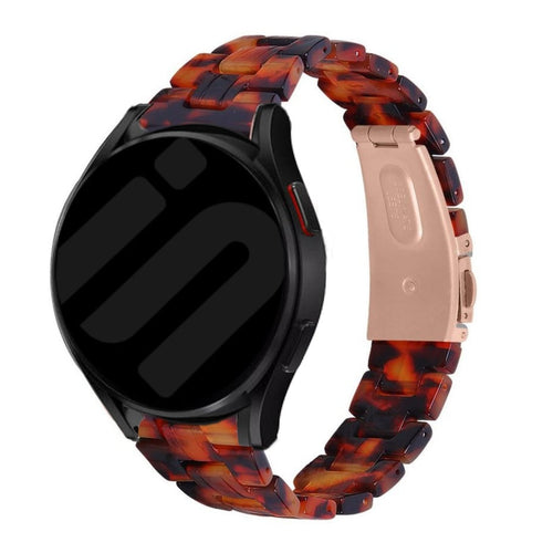 Metal Resin Strap, lava, on a watch, 3/4 front view