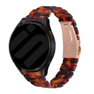 Metal Resin Strap, lava, on a watch, 3/4 front view