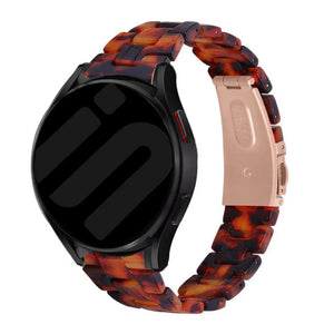 Metal Resin Strap, lava, on a watch, 3/4 front view