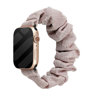 Apple Watch Scrunchie bandje (shiny roze)