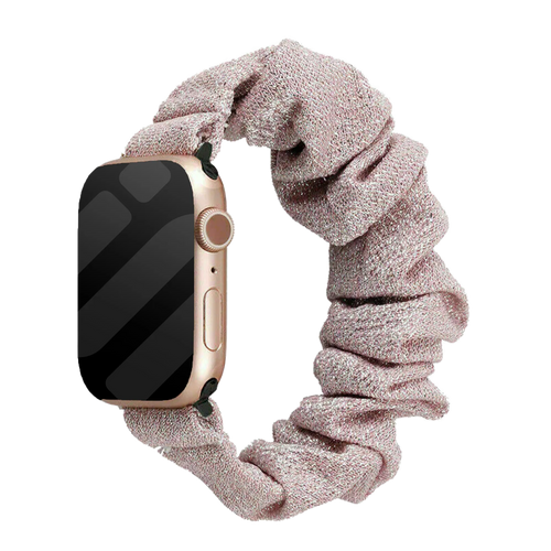 Apple Watch Scrunchie bandje (shiny roze)