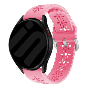 Amazfit GTS 4 Patterned Silicone Strap (Bright Pink)