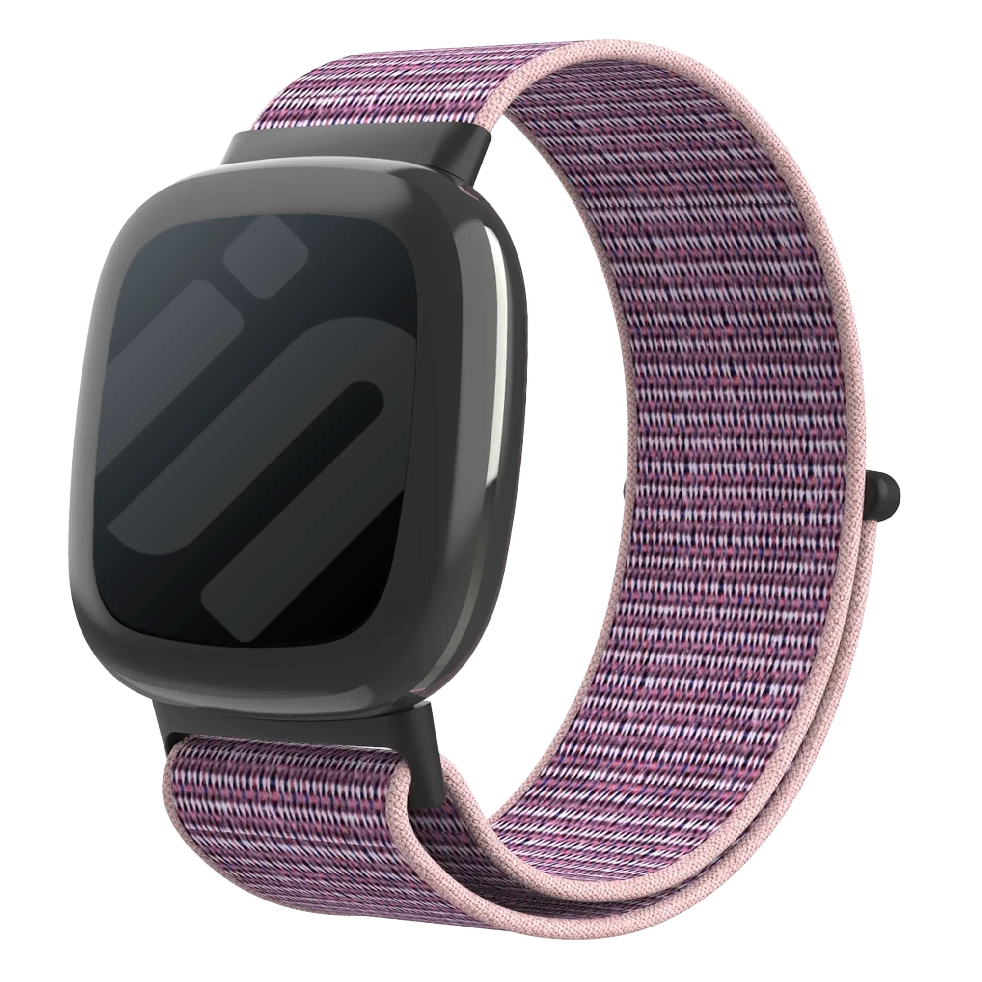 Fitbit Versa 4 nylon bandje (pink sand)