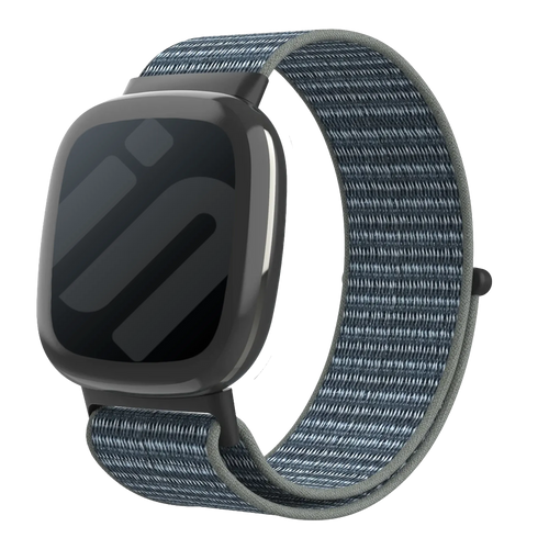 Fitbit Versa 4 nylon bandje (grijs-groen)