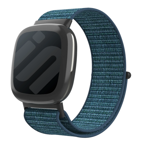 Fitbit Versa 4 nylon bandje (dark mist grey)