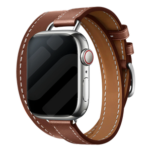 Apple Watch leren double tour band (bruin)