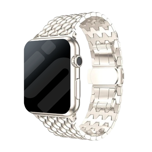 Apple Watch stalen draak bandje (sterrenlicht)