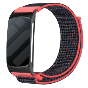 Fitbit Charge 5 nylon bandje (koraal/zwart)
