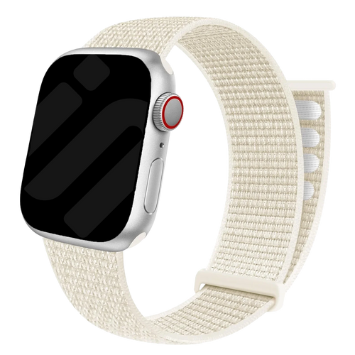 Nylon Loop Strap, starlight, on a watch, 3/4 front view