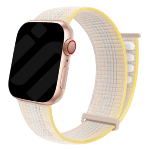 Nylon Loop Strap, starlight mix, on a watch, 3/4 front view