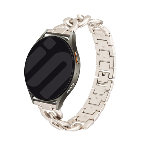 Samsung Galaxy Watch Active steel chain band (sterrenlicht)