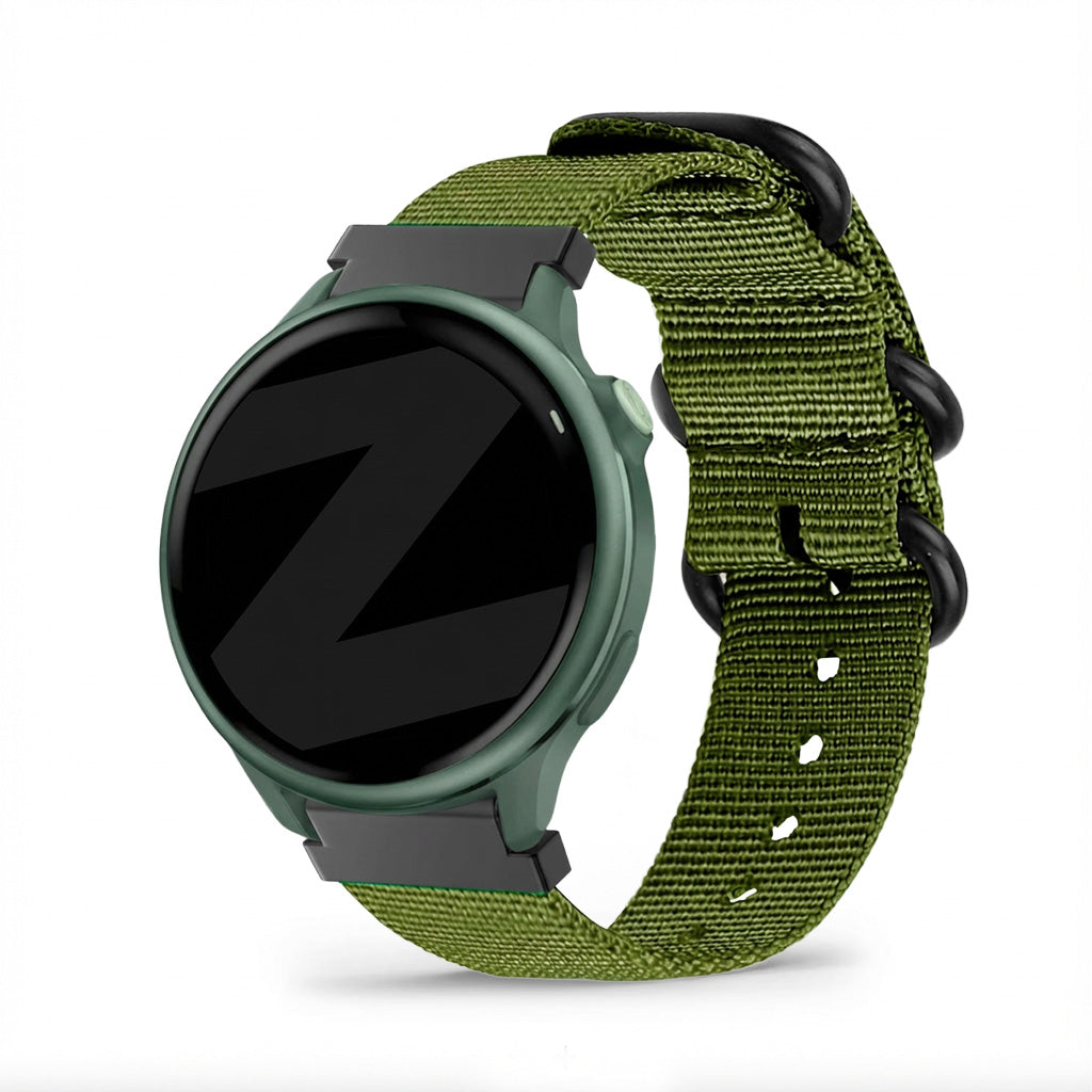 Bandz Garmin Vivoactive 6 nylon band met gesp (groen)