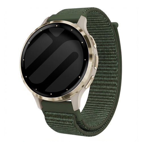 Garmin Venu 3s nylon band (donkergroen)