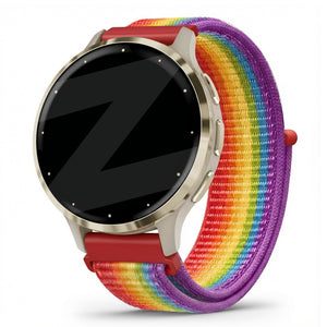 Bandz Garmin Venu 3s nylon loop band (regenboog)