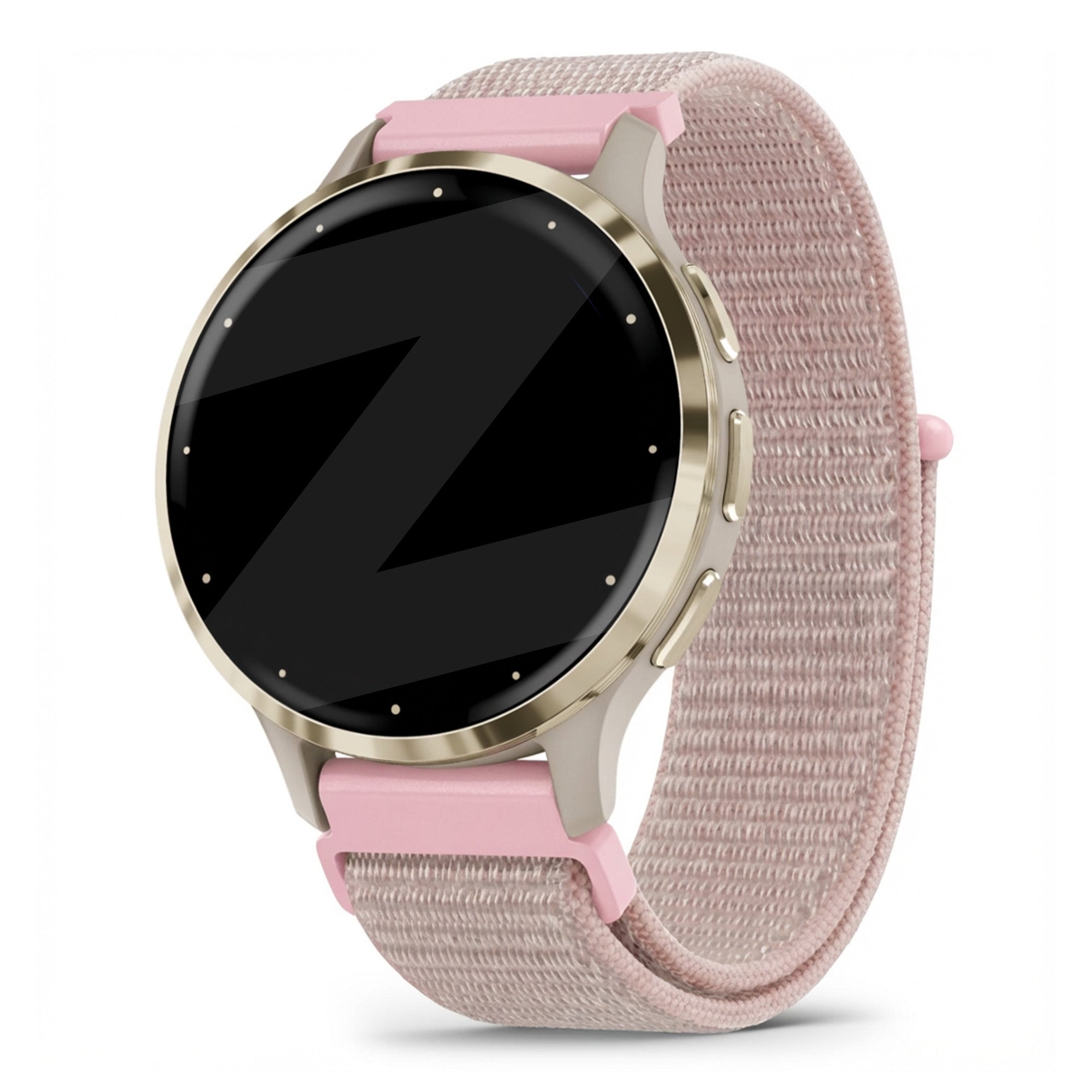 Bandz Garmin Venu 3s nylon loop band (rosé goud)