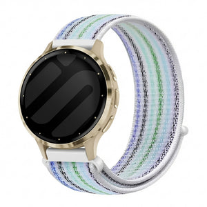 Bandz Garmin Venu 3s nylon loop band (gestreept blauw)