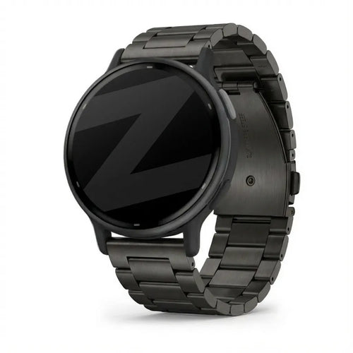 Bandz Garmin Vivoactive 5 titanium schakel band (zwart)
