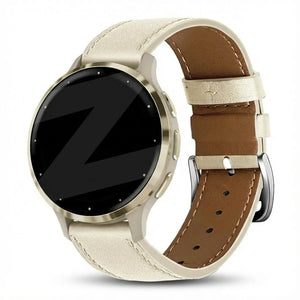 Bandz Garmin Venu 3s Leather Strap 'Deluxe' (Beige)