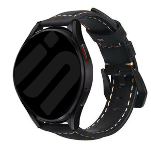 Amazfit Bip 5 leren bandje (zwart)